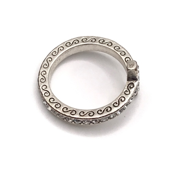 Brighton Ring Cross Starry Night Crystals Silver Plated Engraved Sz 6.5 - Picture 8 of 9